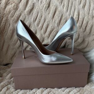 Gianvito Rossi Shimmering Silver Heels